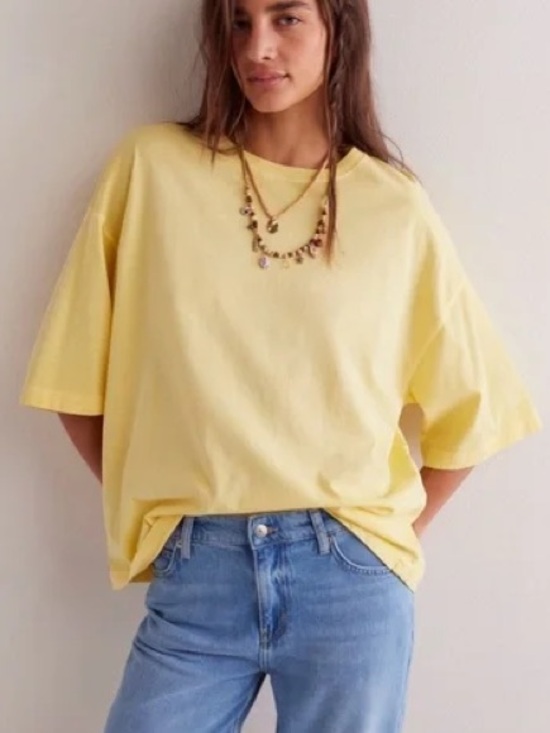 We The Free Tops - We The Free Women M Yellow Short Sleeve Perfect Oversized Crewneck Tee NWOT